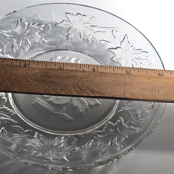 Princess House Fantasia Dessert Plate 6" set-3 bread dish crystal frosted center - Picture 4 of 4